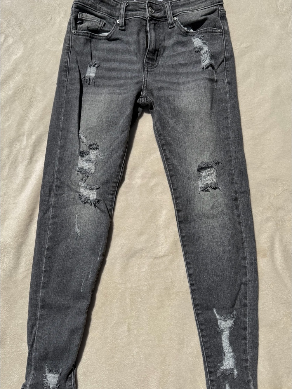 KanCan Gray Distressed Skinny Jeans